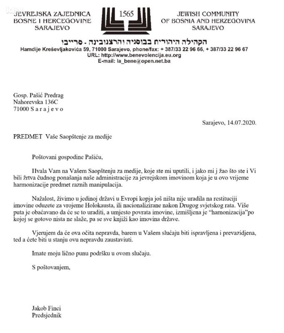 Saopćenje Jakoba Fincija