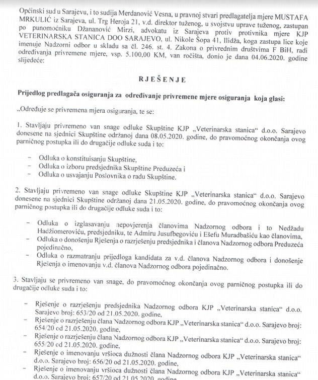 Sud o Odlukama Skupštine KJP
