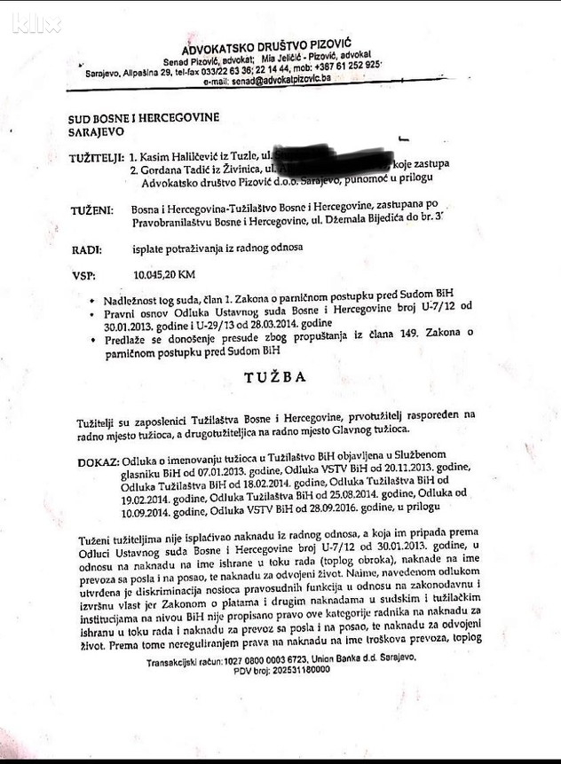 Tužba Gordane Tadić