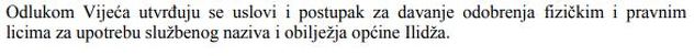 Foto: Statut Općine Ilidža