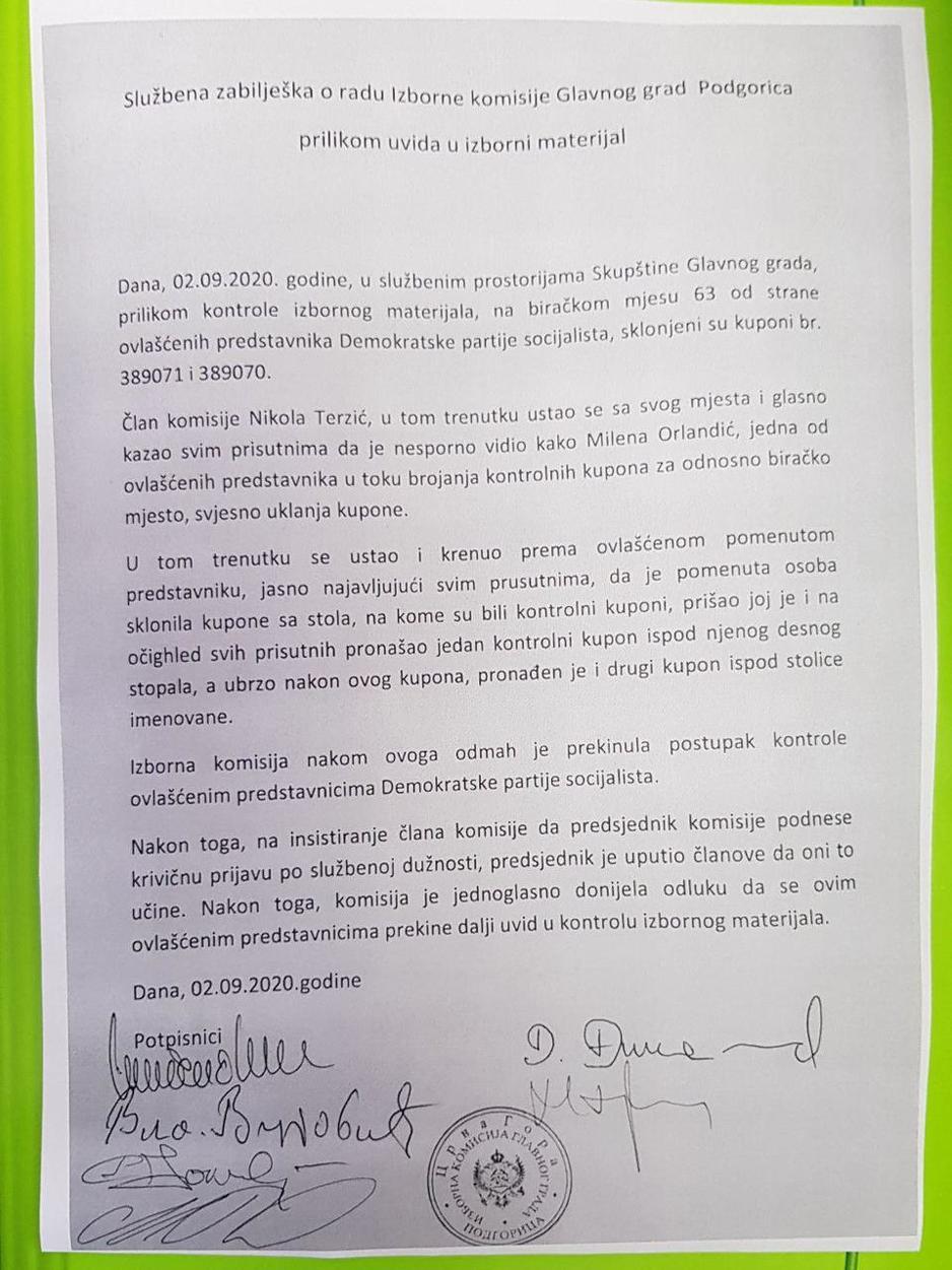 Zabilješka o događaju