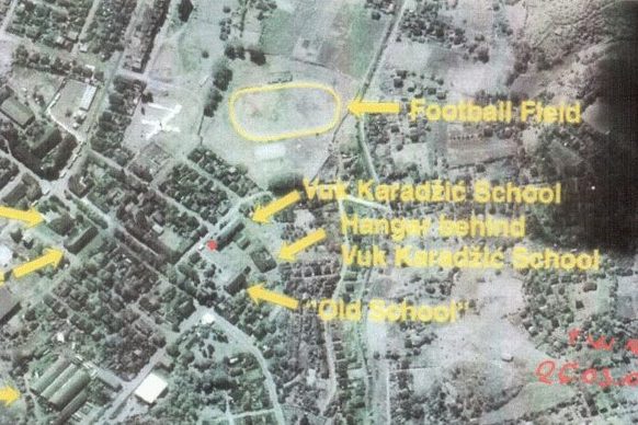 Lokacije stadiona i osnovne škole (Foto: Arhivski materijal Haškog tribunala iz predmeta protiv Radovana Karadžića)