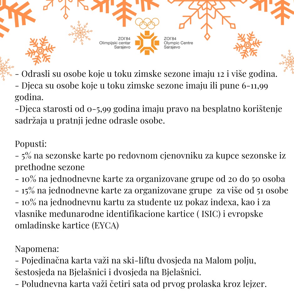 Cjenovnik ski karti (Foto: ZOI)