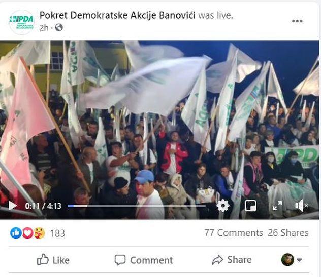 PDA Banovići objavili uživo snimak sa skupa