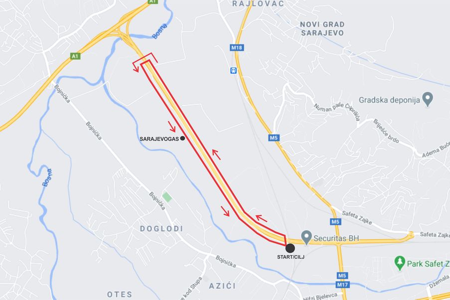 Utrka će se održati na području Općine Novi Grad