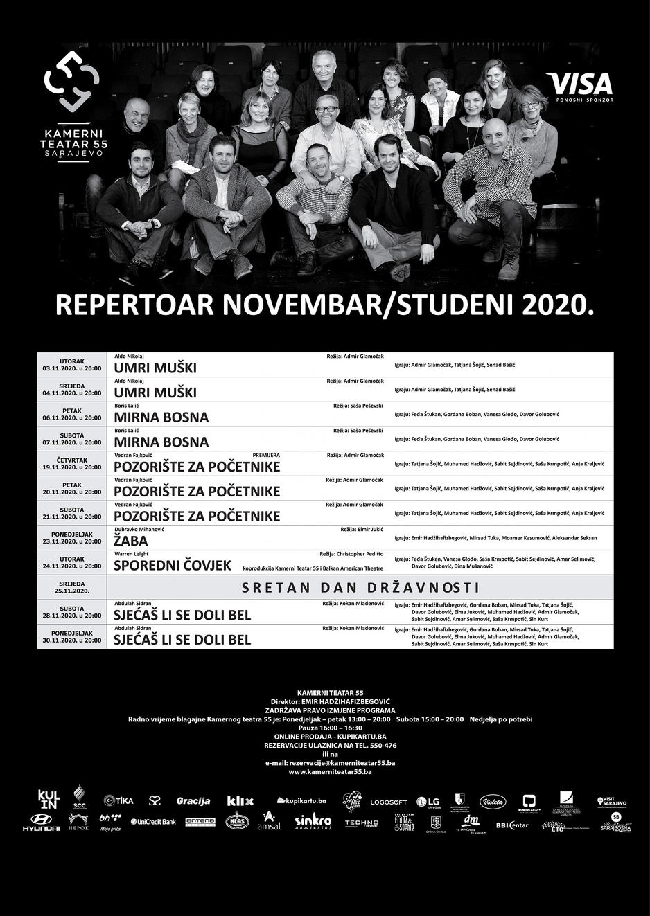 Novembarski repertoar Kamernog teatra 55
