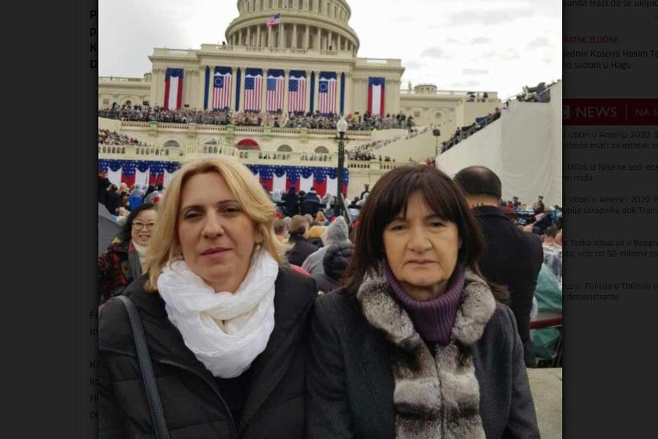 Željka Cvijanović na inauguraciji Donalda Trumpa 2017. godine