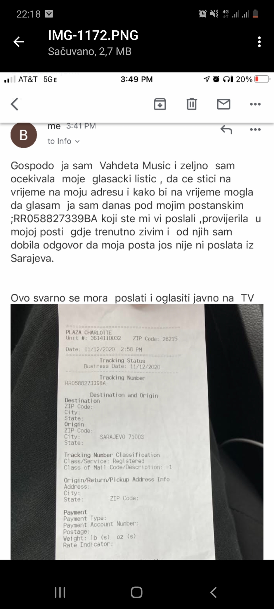 Vahdeta Musić nije dobila izborni materijal