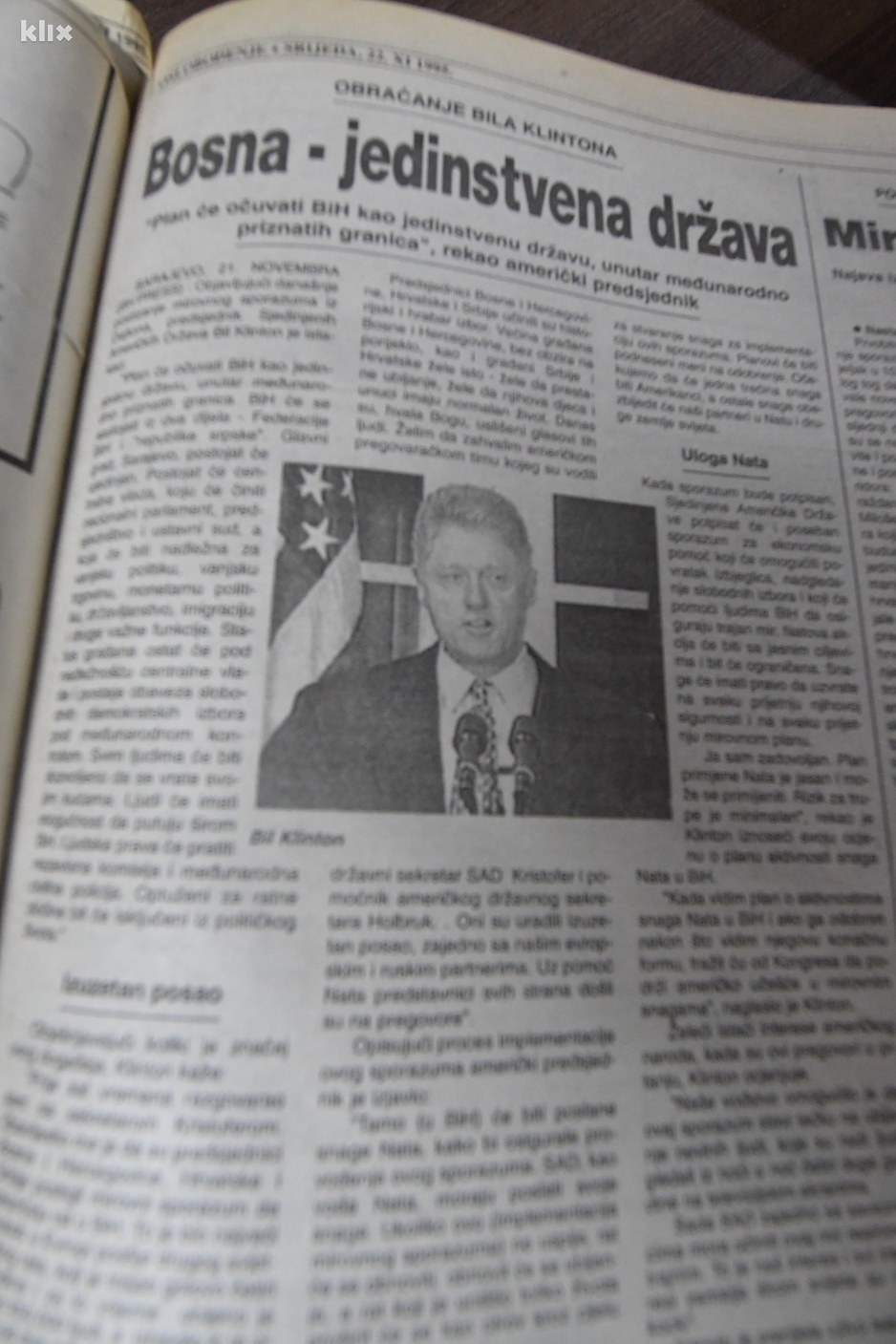 Bill Clinton u Oslobođenju: Bosna - jedinstvena država (Foto: D. Ć./Klix.ba)