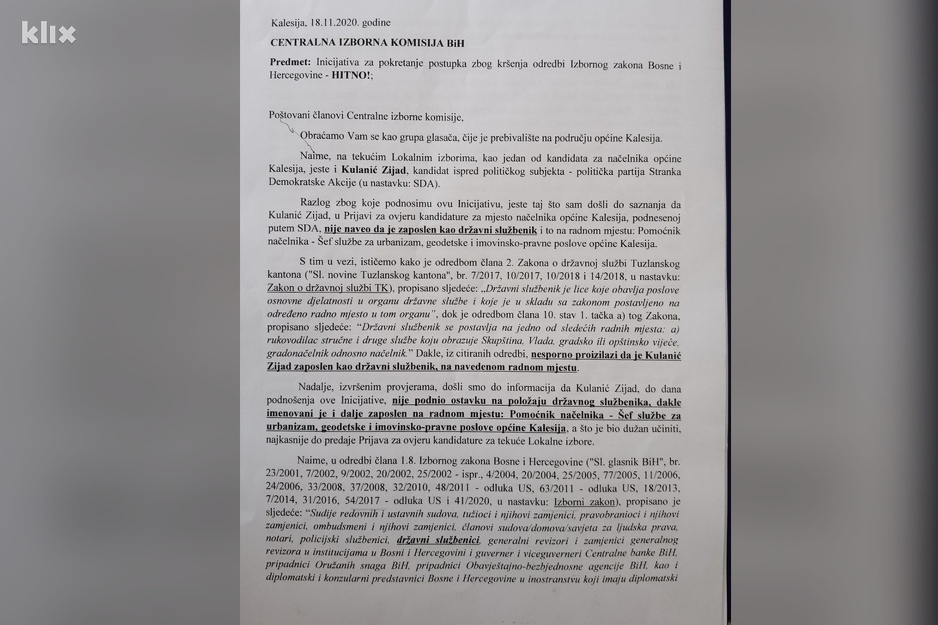 Inicijativa birača za pokretanje postupka (Foto: Klix.ba)