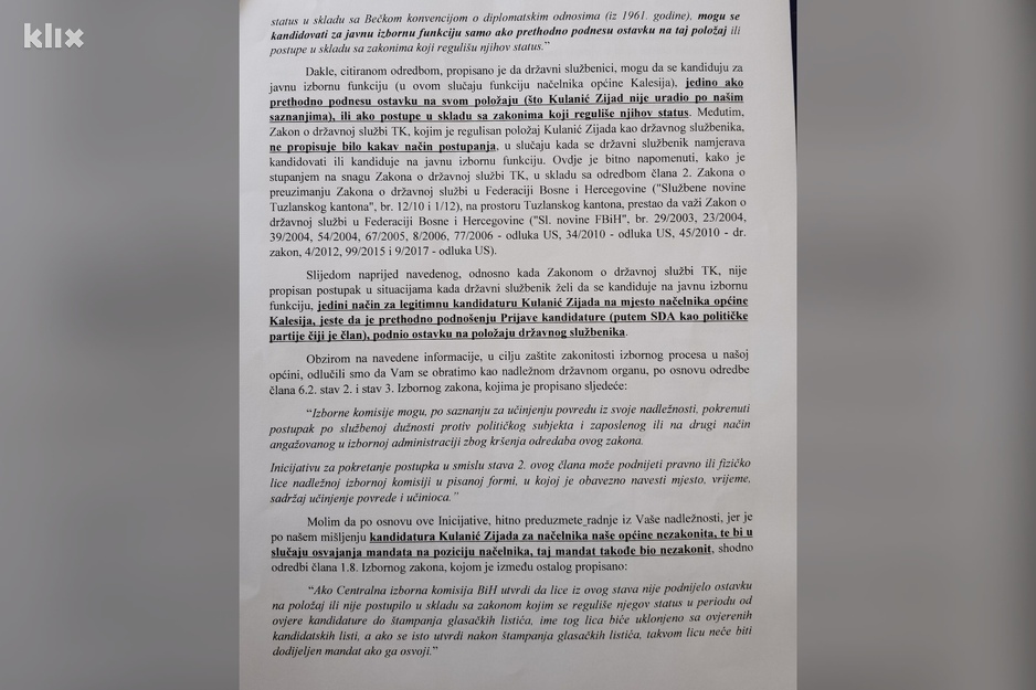 Inicijativa birača za pokretanje postupka (Foto: Klix.ba)