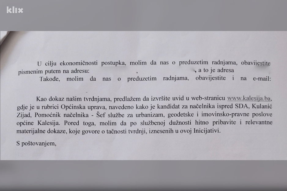 Inicijativa birača za pokretanje postupka (Foto: Klix.ba)