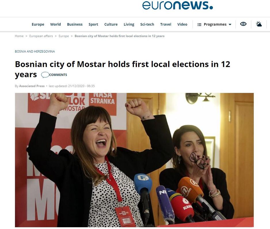 Euronews o izborima u Mostaru