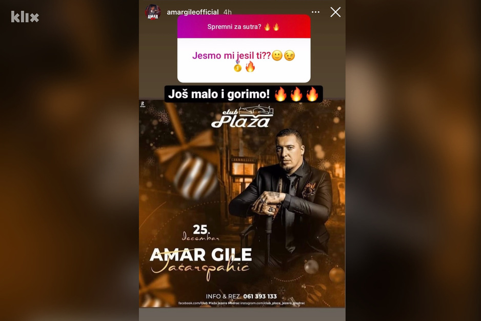 Koncert je najavio i pjevač putem društvene mreže Instagram (Foto: Screenshot)
