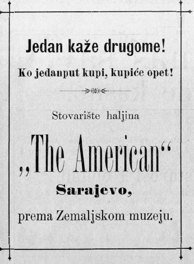 Reklama The Americana (Foto: Historijski arhiv Sarajevo)