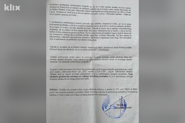 Obrazloženje postupajuće tužiteljice (Foto: A. K./Klix.ba)