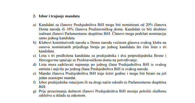 Izbor za Predsjedništvo BiH kroz Aprilski paket (Foto:FCjp)