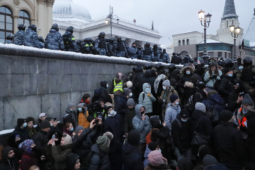 Demonstranti su se sukobili s policijom u Moskvi i Sankt Petersburgu (Foto: EPA-EFE)