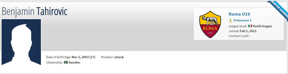 Informacije s portala transfermarkt.com