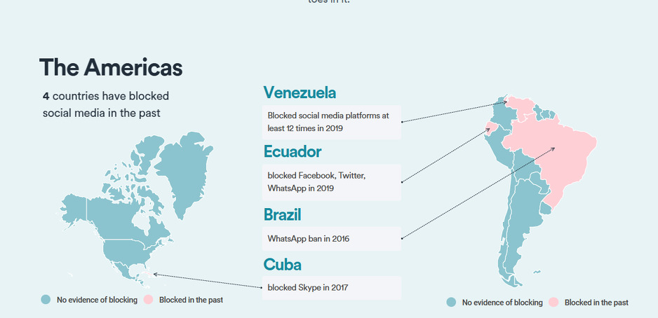 Veći broj blokada u Južnoj Americi (Foto:Surfshark)