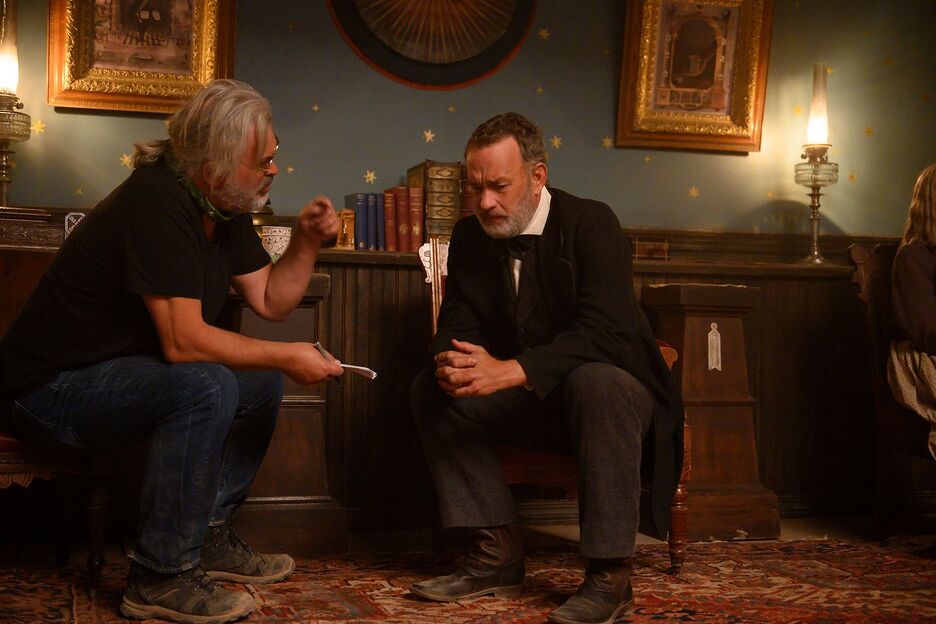 Paul Greengrass i Tom Hanks na setu filma
