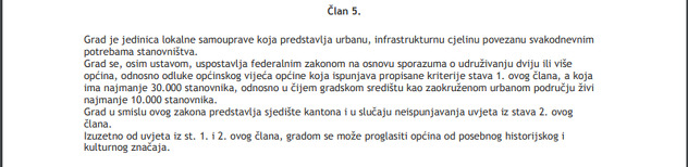 Dio Zakona o lokalnoj samoupravi