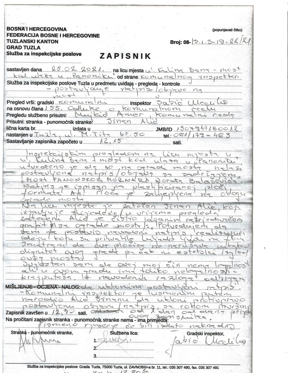 Zapisnik inspekcije