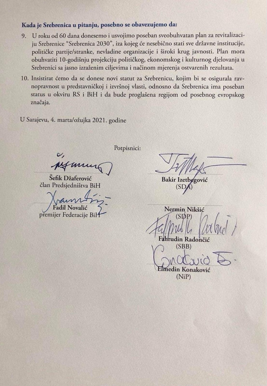Izjava o položaju povratnika u bosanskohercegovački entitetRepublika Srpska