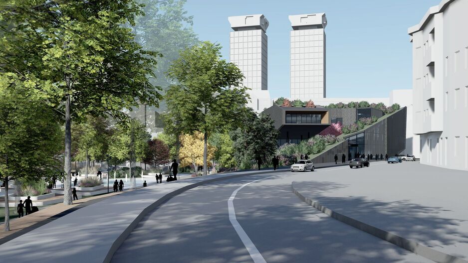 Planirani izgled zgrade i parka