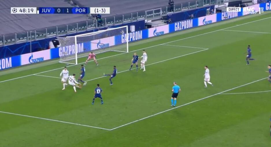 Trenutak kada je Chiesa pogodio za 1:1 i poravnanje Juventusa protiv Porta