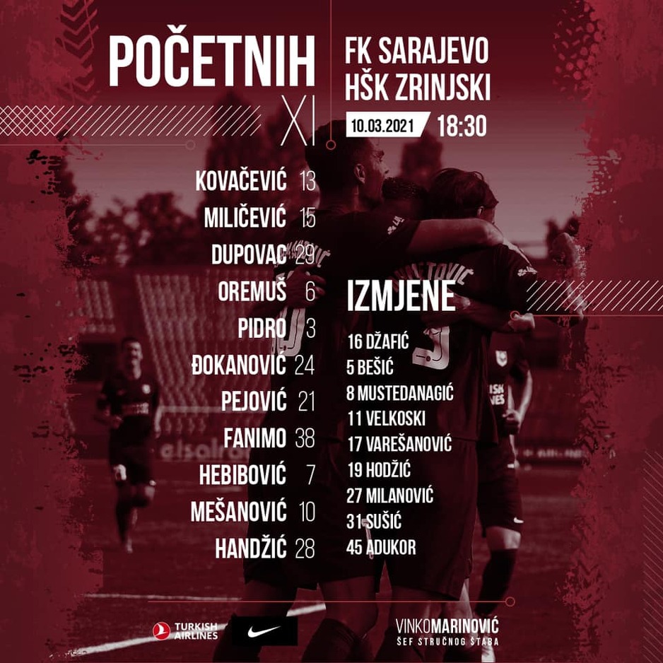 Početni sastav Sarajeva