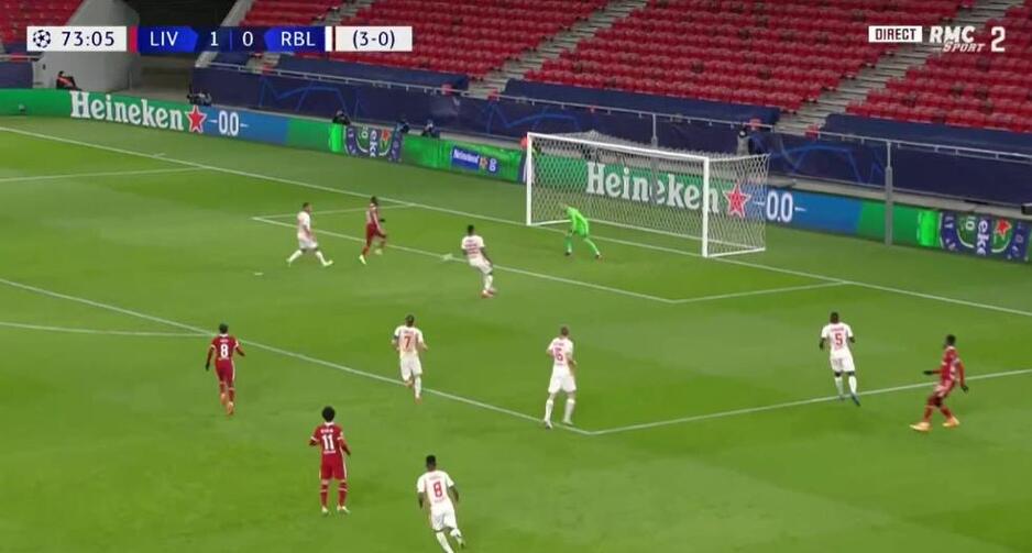 Trenutak kada je Mane pogodio za vodstvo Liverpoola protiv Leipziga od 2:0