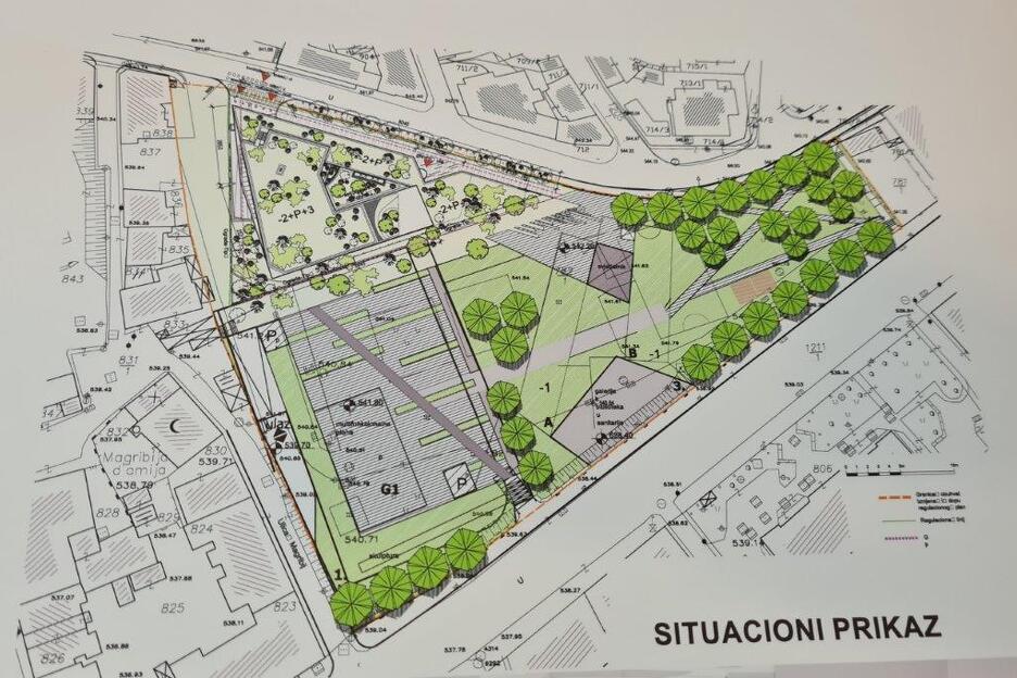 Tlocrt projekta za park Hastahana (Foto: Centralna banka BiH)