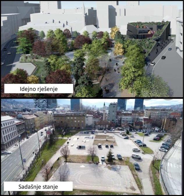 Trenutno stanje i prijedlog projekta za Hastahanu (Foto: Centralna banka BiH)