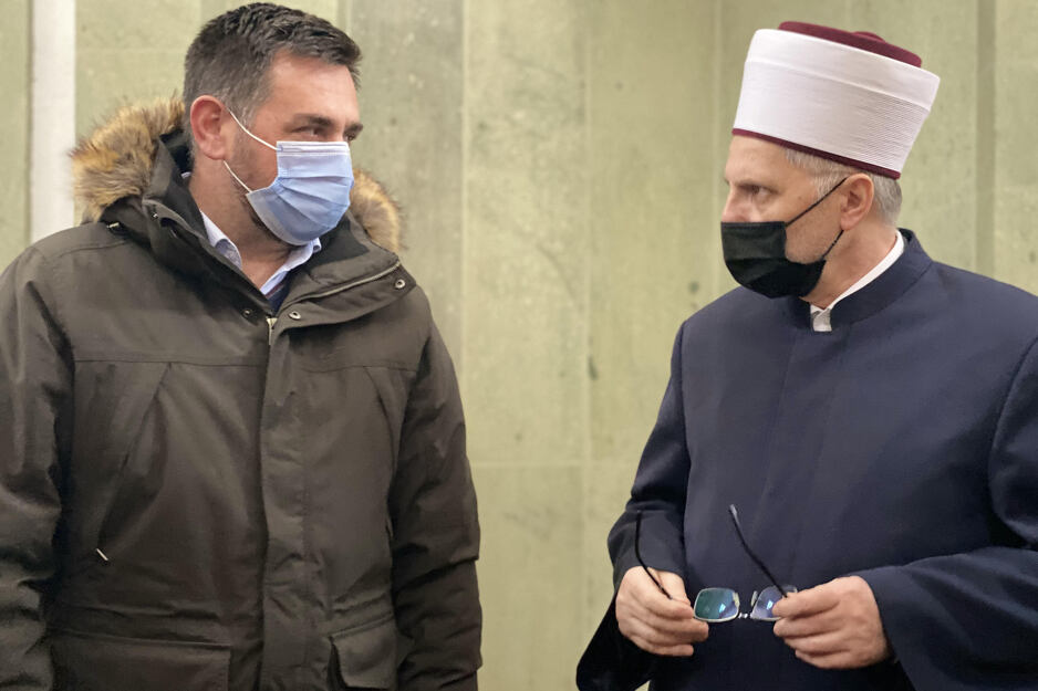 Ministar Edin Ramić i muftija sarajevski Enes ef. Ljevaković