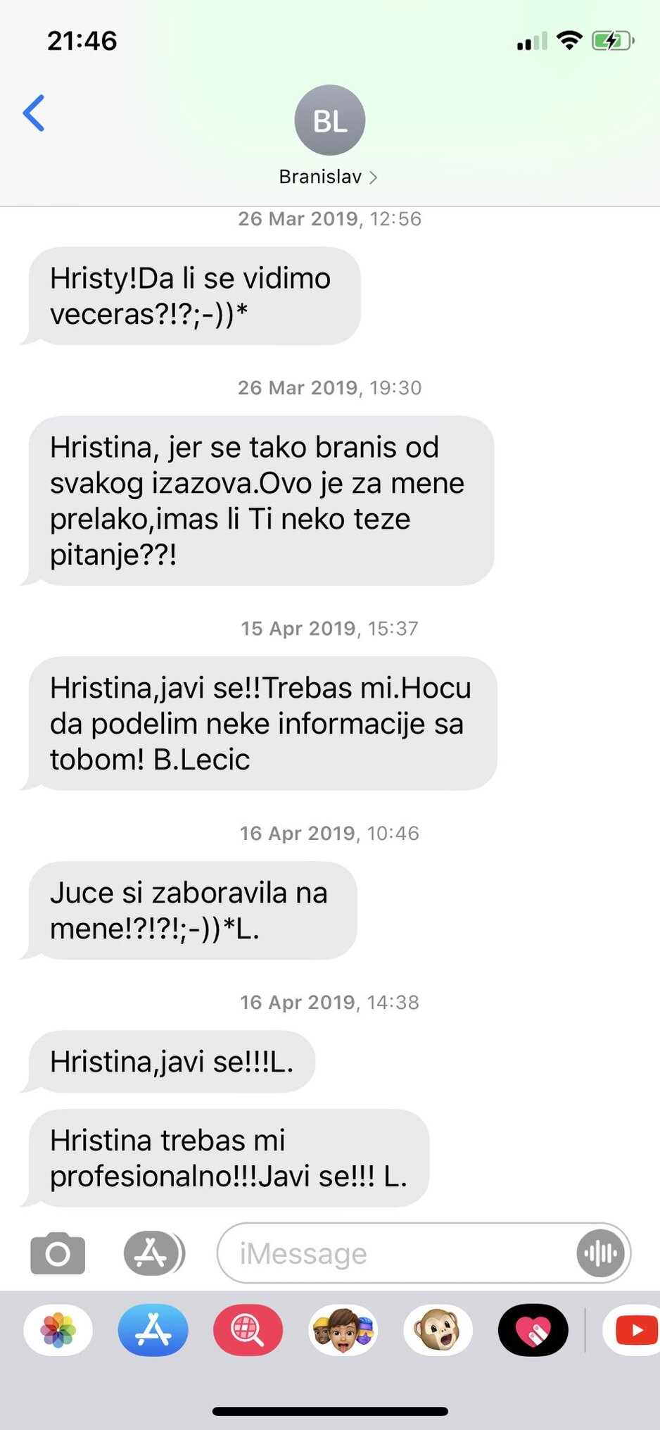 Screenshot poruka (Foto: Twitter)