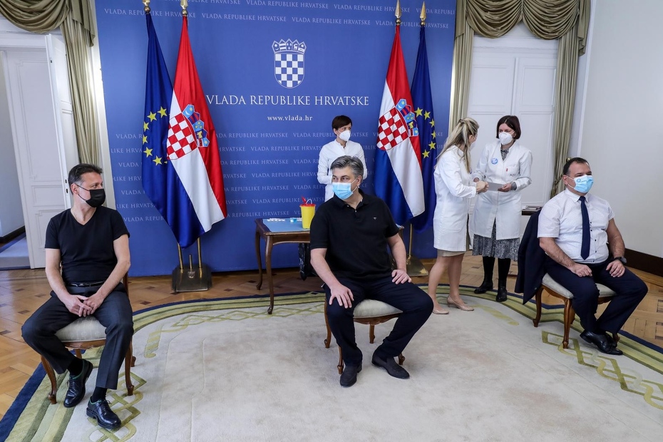 Jandroković, Plenković i Beroš (Foto:Jurica Galoic/PIXSELL)