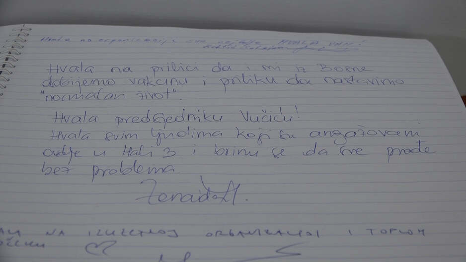 Poruka iz knjige utisaka (Foto: Dejan Kožul)