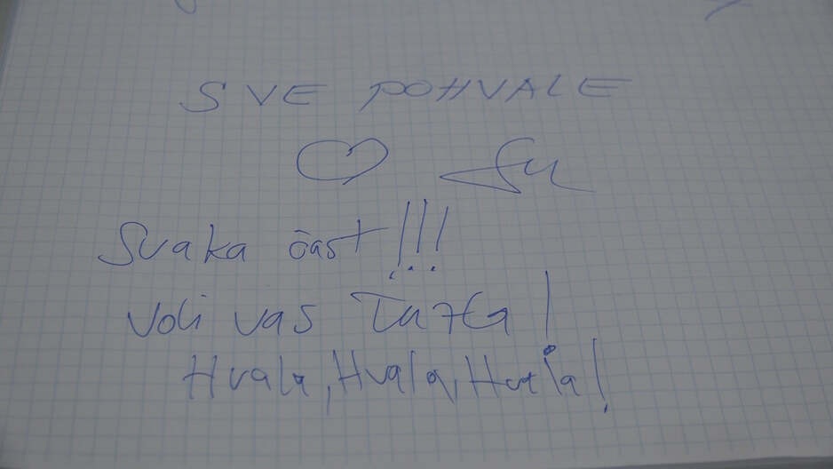 Poruka iz knjige utisaka (Foto: Dejan Kožul)