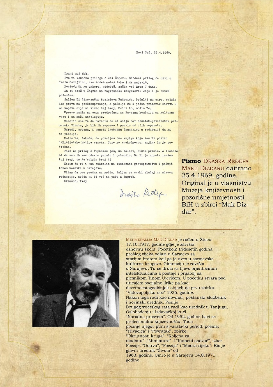 Pismo Draška Ređepa Maku Dizdaru