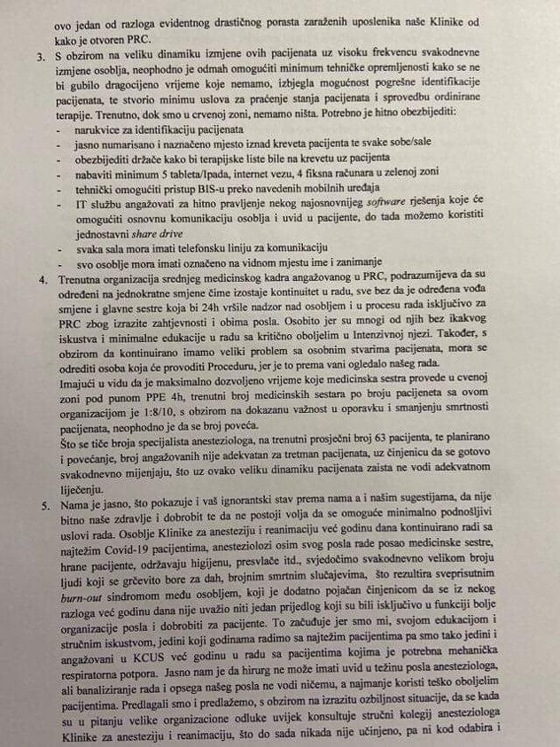 Danas objavljeno pismo