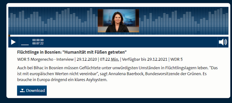 Baerbock više puta govorila o migrantskoj krizi u BiH (Foto:WDR)