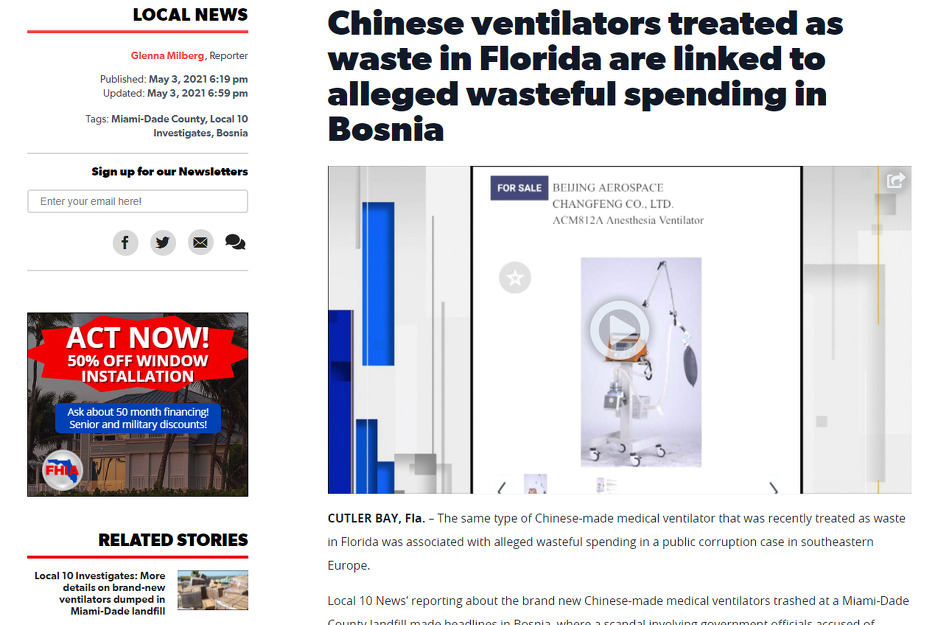 Izvještaj na američkom portalu