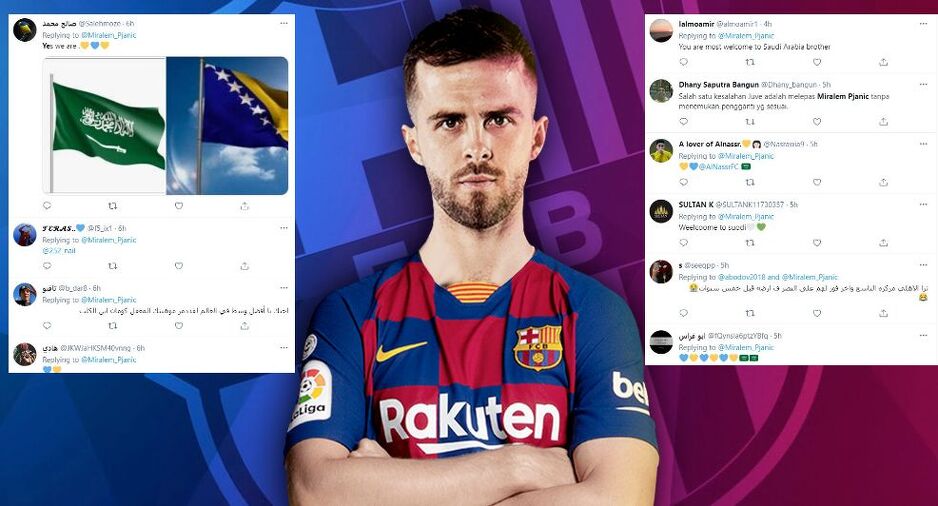 Brojni navijači Al Nassra poželjeli su Pjaniću dobrodošlicu (Foto: Twitter)