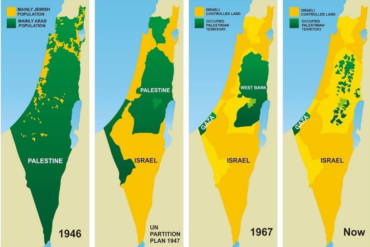 Kako je Izrael kroz decenije preuzimao teritoriju Palestine