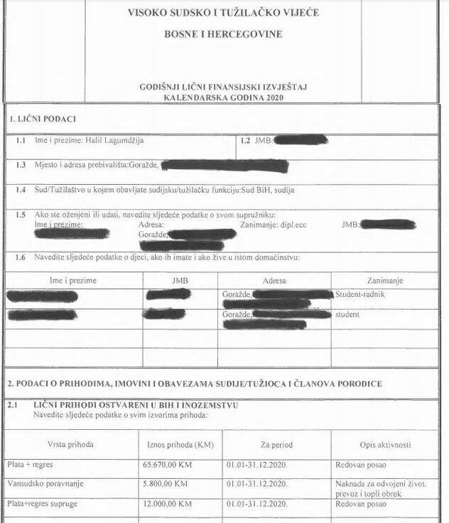 Dio Lagumdžijinog izvještaja