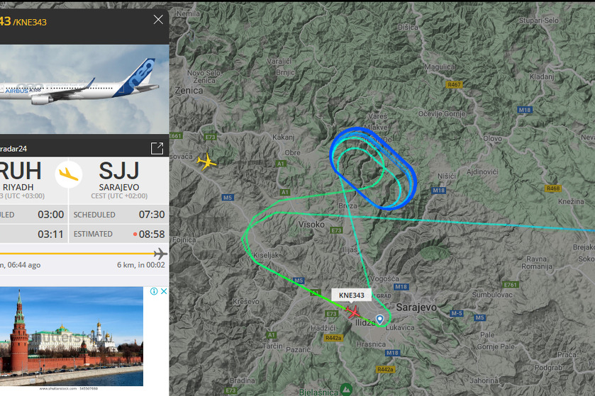 Screenshot: Flightradar24