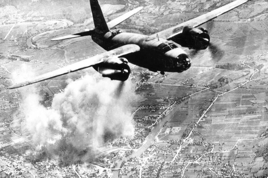 Avion Martin B-26 Marauder iznad Banje Luke 31. maja 1944. godine.