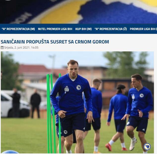 Objava na zvaničnoj stranici Nogometnog saveza BiH