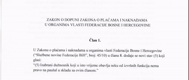 Dio prijedloga izmjene Zakona